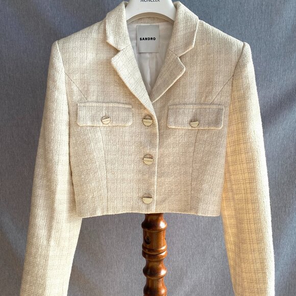 EUC SANDRO | Cropped Tweed jacket - Picture 4 of 17